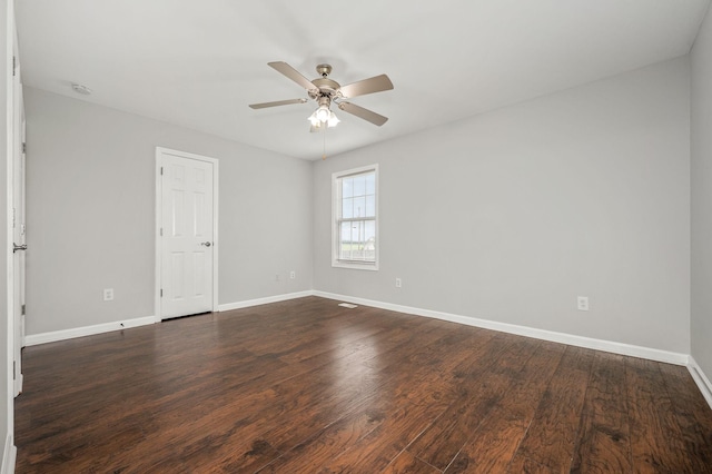 380 Strawberry Dr, Winchester, TN 37398 - spare room with baseboards, dark wood-style floors, and ceiling fan