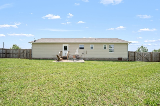 380 Strawberry Dr, Winchester, TN 37398 - back of house with crawl space, entry steps, a patio area, and a gate
