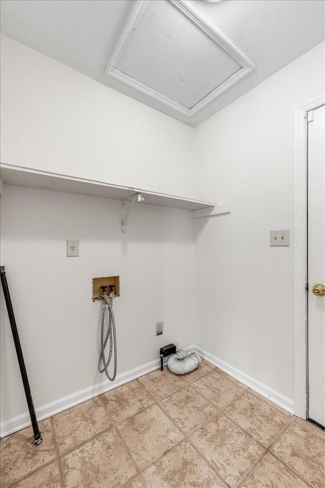 1910 Burlington Cir, Columbia, TN 38401 - laundry room featuring washer hookup, attic access, baseboards, and tile patterned floors