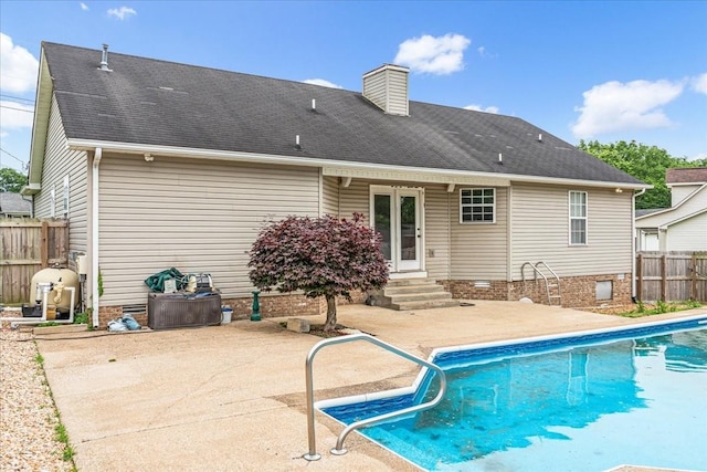 1910 Burlington Cir, Columbia, TN 38401 - rear view of property featuring entry steps, a patio, a chimney, and crawl space
