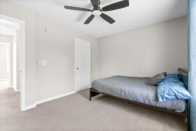 2829 Sharpie Dr, Clarksville, TN 37040 - carpeted bedroom featuring attic access, baseboards, and ceiling fan