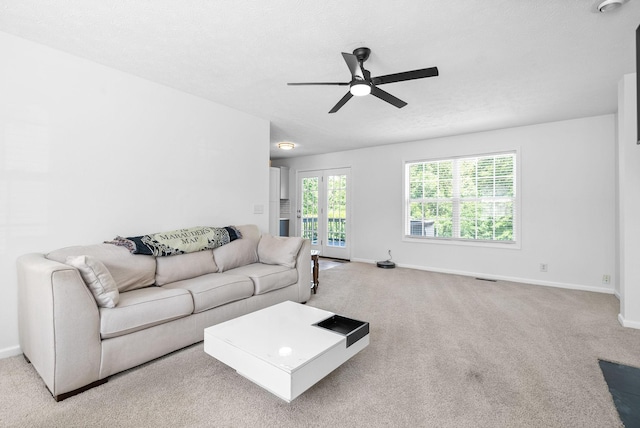 2829 Sharpie Dr, Clarksville, TN 37040 - living room featuring ceiling fan, baseboards, and carpet