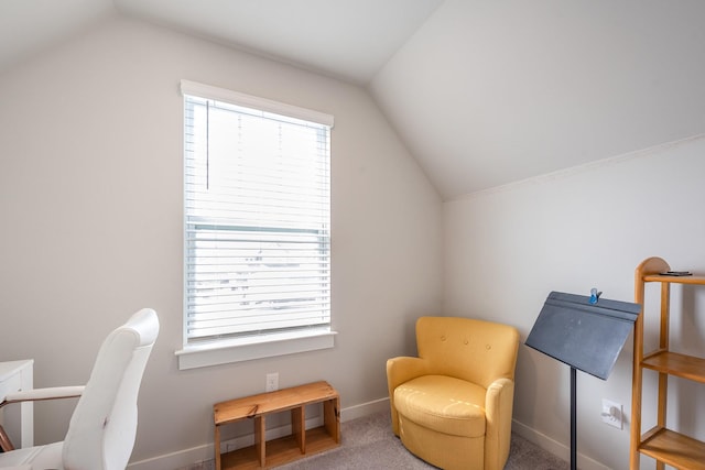 705 Watson Ct, Spring Hill, TN 37174 - sitting room featuring lofted ceiling, baseboards, and carpet flooring