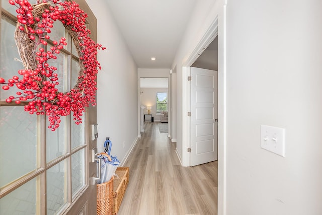 705 Watson Ct, Spring Hill, TN 37174 - hall with light wood-style flooring, baseboards, and recessed lighting