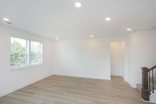 122 W Cassa Way, Mount Juliet, TN 37122 - unfurnished room with light wood-type flooring, recessed lighting, baseboards, and stairs