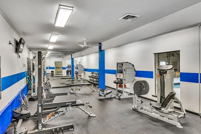 2433 Kennedy Ct Unit 2433, Franklin, TN 37064 - workout area with a ceiling fan