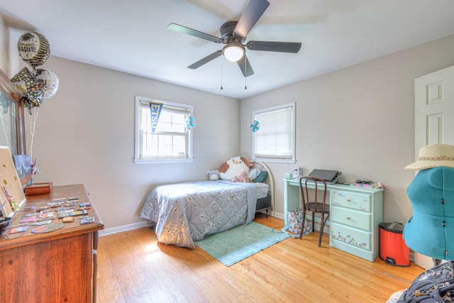 1111 Greenhill St, Murfreesboro, TN 37129 - bedroom with wood finished floors, baseboards, and ceiling fan