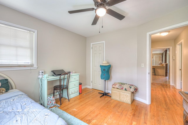 1111 Greenhill St, Murfreesboro, TN 37129 - bedroom with light wood-style flooring, baseboards, and ceiling fan