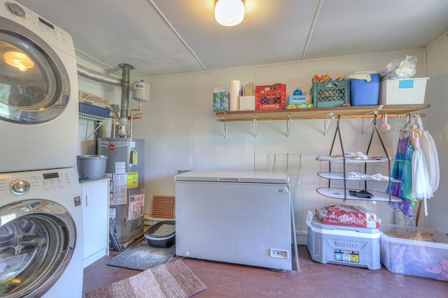 1111 Greenhill St, Murfreesboro, TN 37129 - laundry room with stacked washer / dryer and water heater