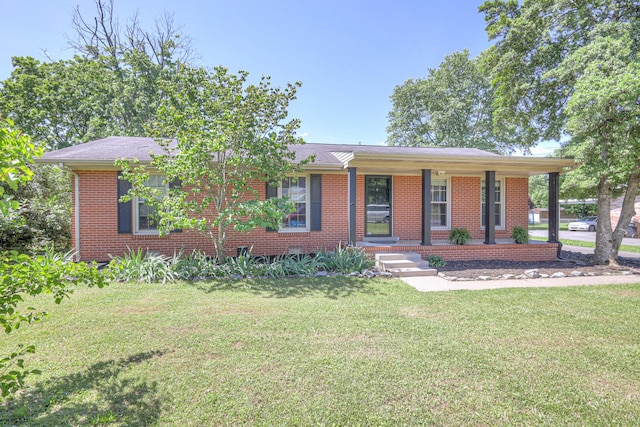 1111 Greenhill St, Murfreesboro, TN 37129 - ranch-style home with a porch, brick siding, and a front yard