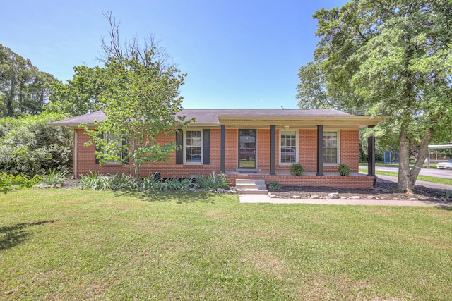 1111 Greenhill St, Murfreesboro, TN 37129 - ranch-style house featuring a porch, a front yard, and brick siding