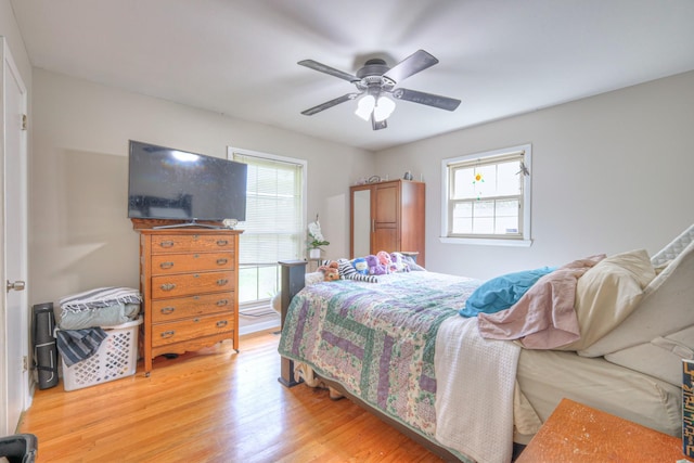 1111 Greenhill St, Murfreesboro, TN 37129 - bedroom with multiple windows, light wood-style flooring, and ceiling fan