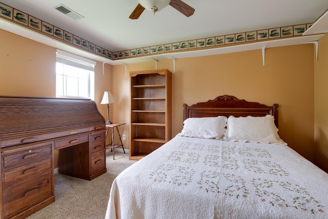 237 Dandridge Dr, Franklin, TN 37067 - bedroom with light carpet and a ceiling fan
