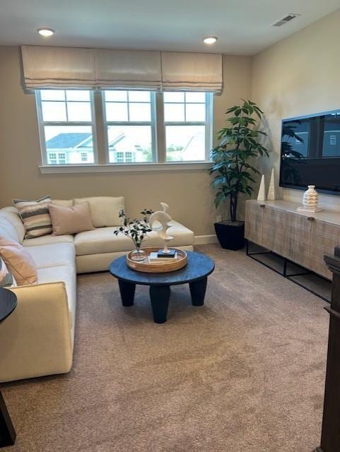 131 W Cassa Way, Mount Juliet, TN 37122 - living room featuring healthy amount of natural light, carpet flooring, baseboards, and recessed lighting