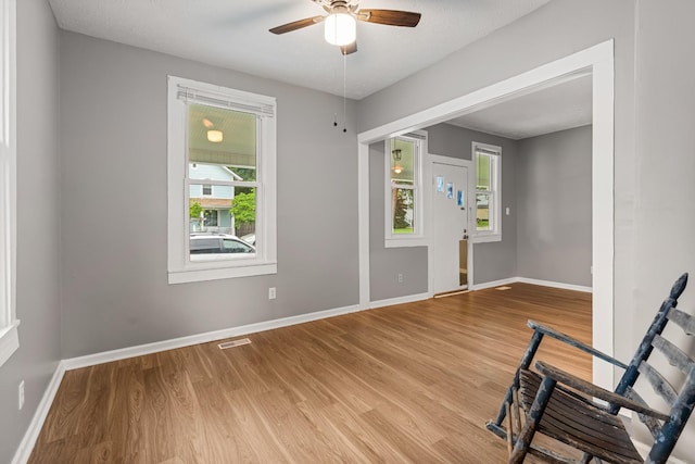 1007 Birdsall St, Old Hickory, TN 37138 - empty room featuring healthy amount of natural light, light wood-style flooring, baseboards, and a ceiling fan