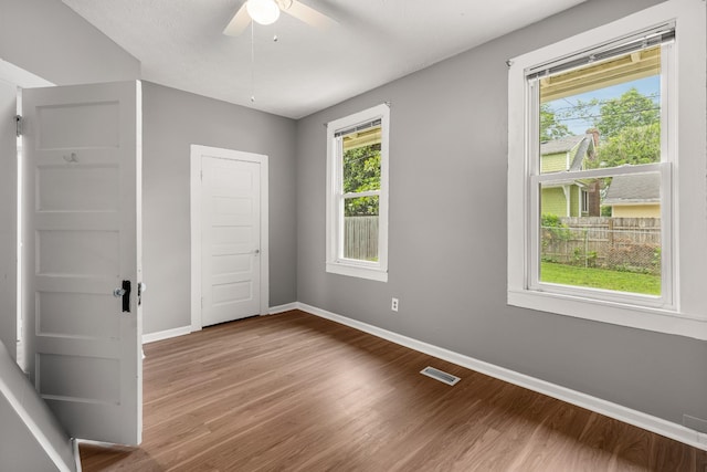 1007 Birdsall St, Old Hickory, TN 37138 - spare room with a ceiling fan, wood finished floors, and baseboards