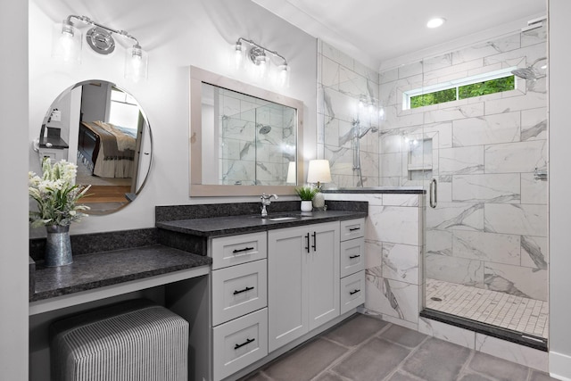 1440 Bowman Rd, Hixson, TN 37343 - full bathroom featuring a stall shower and vanity