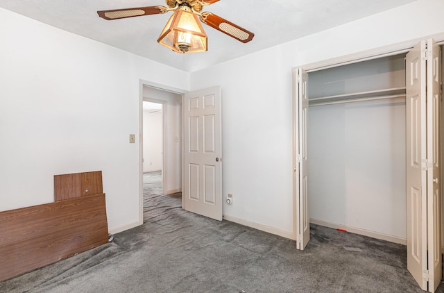 1500 Rice Hill Ct, Antioch, TN 37013 - unfurnished bedroom featuring carpet flooring, a closet, ceiling fan, and baseboards