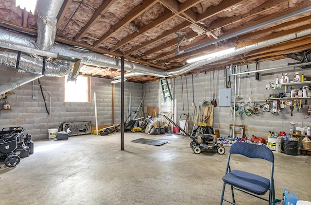 1500 Rice Hill Ct, Antioch, TN 37013 - basement with electric panel and concrete block wall