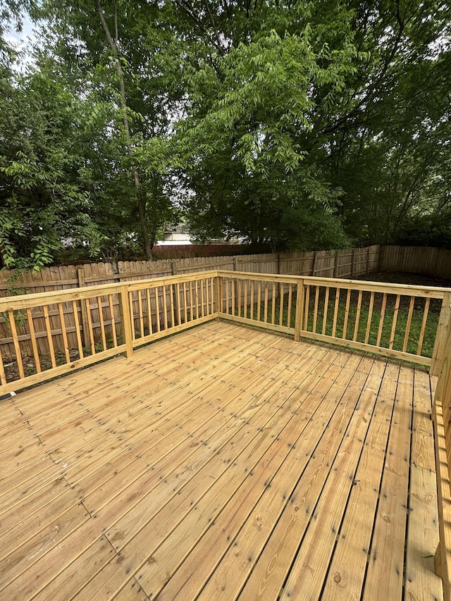 3221 New Towne Rd, Antioch, TN 37013 - wooden deck with a fenced backyard and view of wooded area