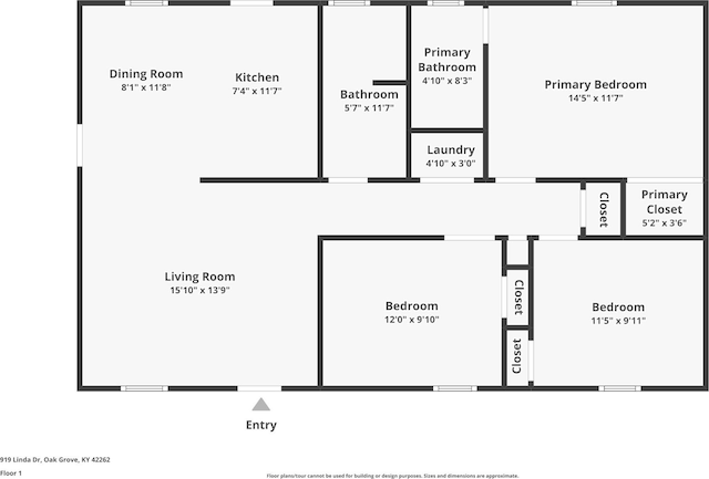 919 Linda Dr, Oak Grove, KY 42262 - home floor plan