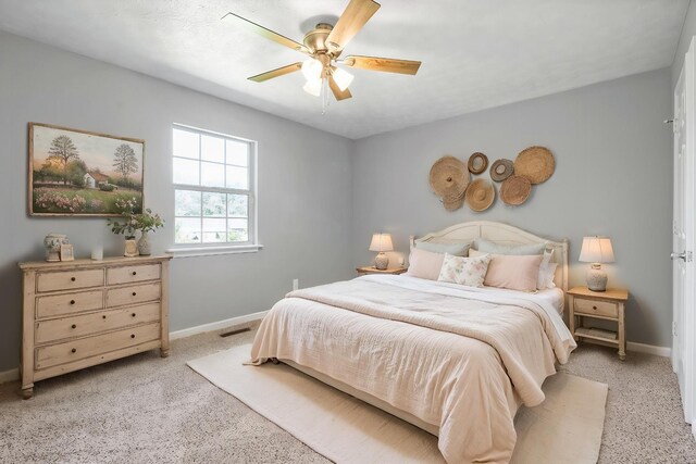 919 Linda Dr, Oak Grove, KY 42262 - bedroom featuring baseboards, light colored carpet, and ceiling fan