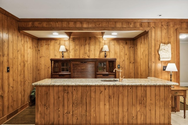 901 Fair St, Franklin, TN 37064 - indoor wet bar with wooden walls, wood finished floors, and baseboards
