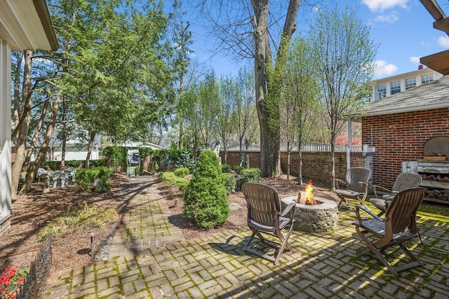 901 Fair St, Franklin, TN 37064 - view of patio with a fire pit