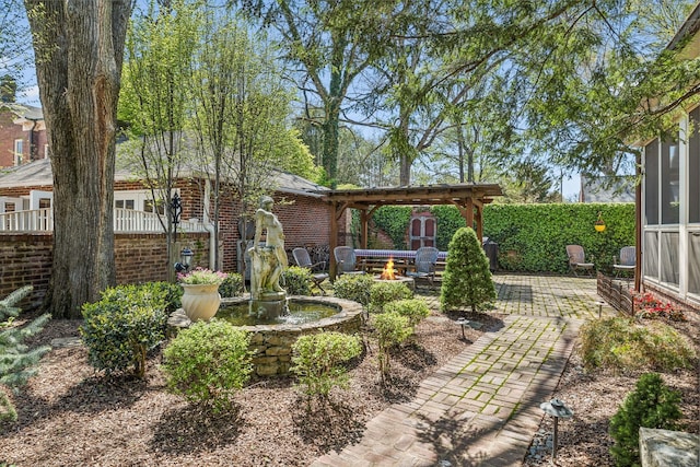 901 Fair St, Franklin, TN 37064 - view of yard featuring a patio and an outdoor fire pit