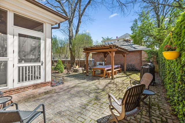 901 Fair St, Franklin, TN 37064 - fenced backyard with a pergola, a patio area, and a jacuzzi
