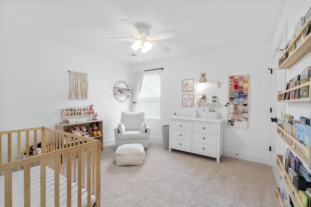 108 Model Ct, Columbia, TN 38401 - carpeted bedroom with a nursery area, baseboards, and ceiling fan