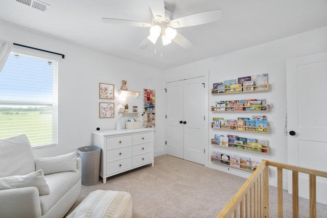 108 Model Ct, Columbia, TN 38401 - bedroom with light carpet, multiple windows, a closet, and ceiling fan