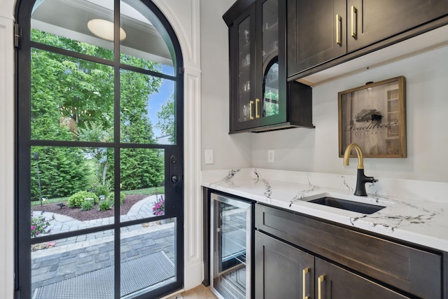 2143 White Poplar Ct, Murfreesboro, TN 37130 - indoor wet bar featuring wine cooler