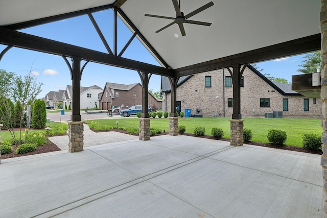 2143 White Poplar Ct, Murfreesboro, TN 37130 - view of patio / terrace with a residential view, ceiling fan, and central AC