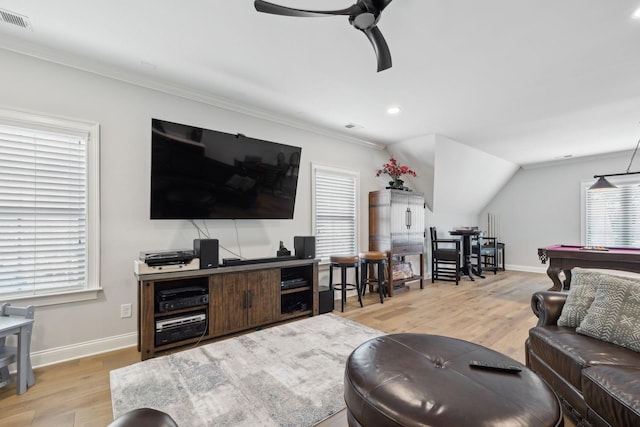 2143 White Poplar Ct, Murfreesboro, TN 37130 - living area with plenty of natural light, light wood-style floors, baseboards, and ornamental molding