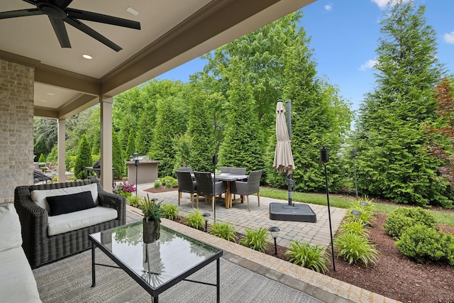 2143 White Poplar Ct, Murfreesboro, TN 37130 - view of patio / terrace featuring outdoor dining space, a ceiling fan, and outdoor lounge area