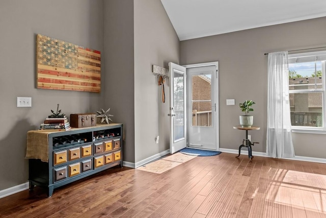7211 Deervalley Dr, Fairview, TN 37062 - entrance foyer featuring wood finished floors, vaulted ceiling, and baseboards