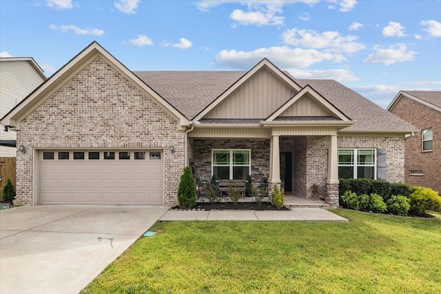 7211 Deervalley Dr, Fairview, TN 37062 - view of front of property featuring driveway, an attached garage, a front lawn, brick siding, and roof with shingles