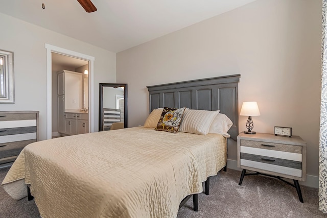 5008 Fennel Ct, Spring Hill, TN 37174 - bedroom featuring carpet flooring, ensuite bath, and a ceiling fan