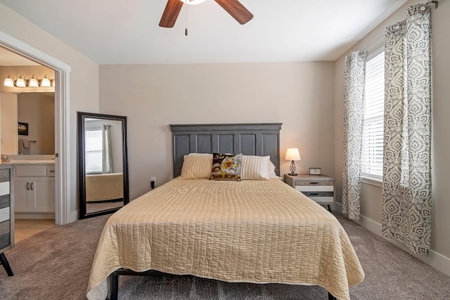 5008 Fennel Ct, Spring Hill, TN 37174 - bedroom featuring light carpet, multiple windows, and ceiling fan