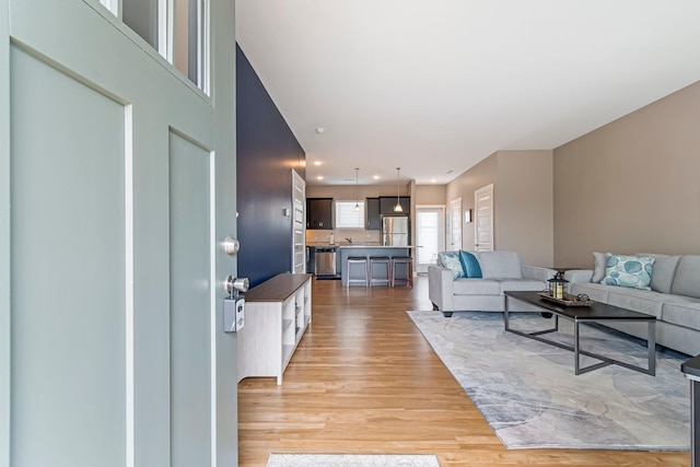 5008 Fennel Ct, Spring Hill, TN 37174 - living area featuring light wood finished floors and recessed lighting