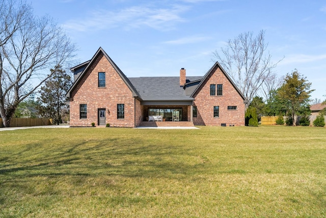 520 Mansion Dr, Brentwood, TN 37027 - back of property featuring brick siding, a chimney, and roof with shingles