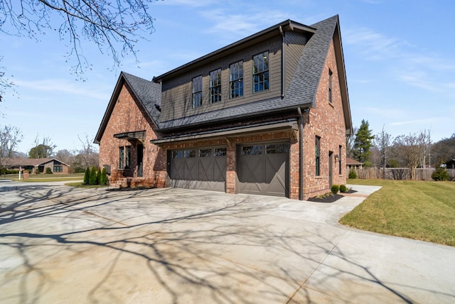 520 Mansion Dr, Brentwood, TN 37027 - view of front facade with brick siding, an attached garage, concrete driveway, and a shingled roof