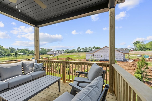 2507H Strong St, Columbia, TN 38401 - wooden terrace with outdoor lounge area and ceiling fan