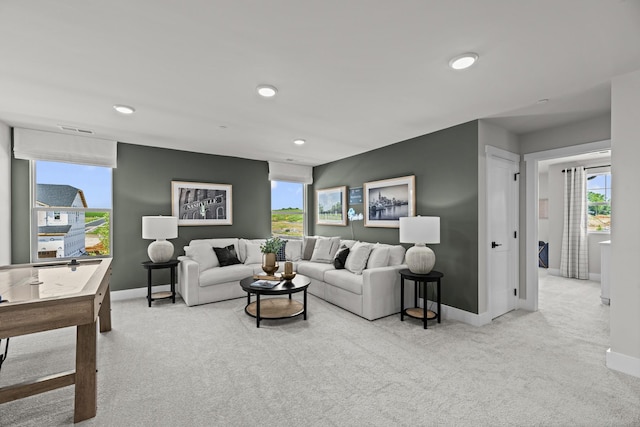 2507H Strong St, Columbia, TN 38401 - carpeted living room featuring baseboards and recessed lighting