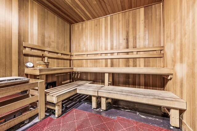 1616 W End Ave Unit 2008, Nashville, TN 37203 - relaxing sauna featuring wood walls and wooden ceiling