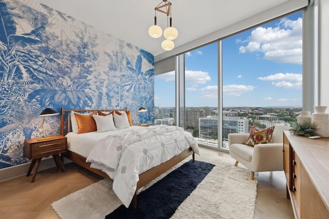 1616 W End Ave Unit 2008, Nashville, TN 37203 - bedroom with a view of city and a wall of windows