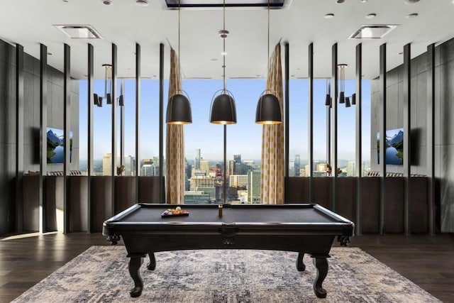 1616 W End Ave Unit 2008, Nashville, TN 37203 - recreation room featuring wood finished floors, pool table, and a view of city