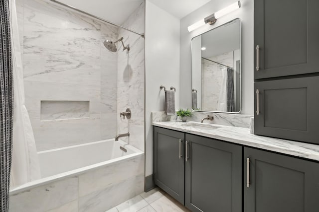 1616 W End Ave Unit 2008, Nashville, TN 37203 - bathroom with shower / bathtub combination with curtain and vanity