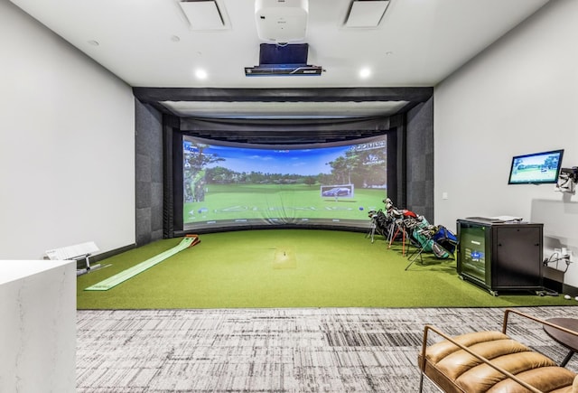 1616 W End Ave Unit 2008, Nashville, TN 37203 - rec room featuring golf simulator and carpet flooring
